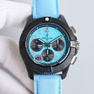 Super Clone Breitling Avenger 45 Sky-Blue Dial Black Steel Case KB Factory