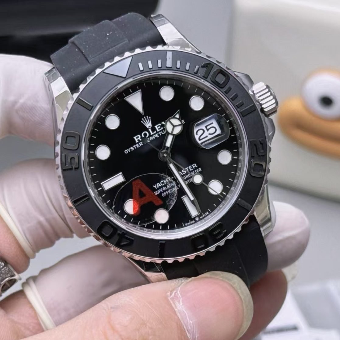 VSF China Super Clone Yacht-Master 42 with Black Dial and Rubber-Style Strap