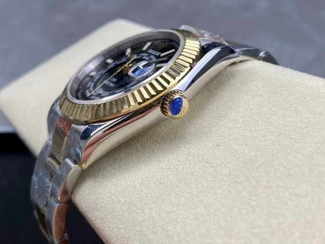Super Clone Rolex Sky-Dweller DIW World Timer Two-Tone Black Dial — Clean Factory Custom Edition - Image 4