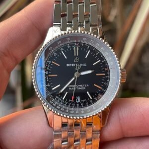 Replica Breitling Navitimer Super Clone – BLS Factory Silver Case Black Dial on Steel Bracelet