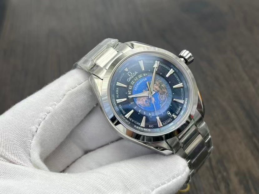 Replica Omega Seamaster Aqua Terra Worldtimer Blue-Gray Dial — VS Factory - Image 7