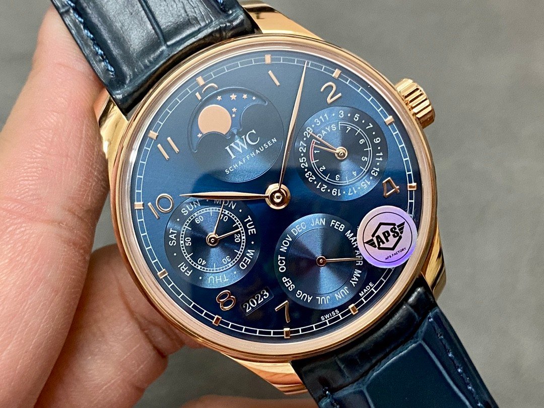 APS Factory IWC Portuguese Perpetual Calendar IW5033xx Blue Dial Super Clone Replica - Image 3