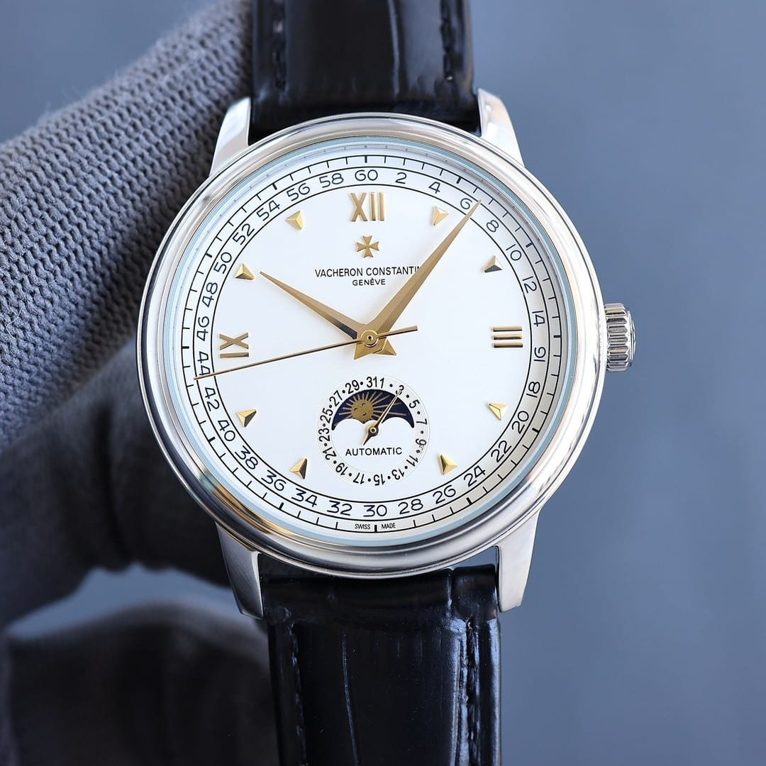 Super Clone Vacheron Constantin Historiques 47101 40mm White Dial Steel Case Leather Strap TW Factory - Image 4