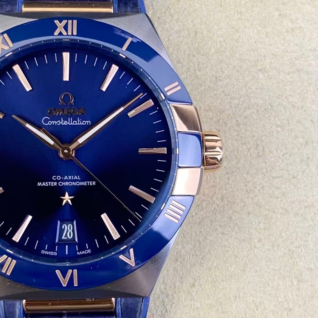 Omega Constellation Co-Axial Master Chronometer 41mm – TW Factory 1:1 Super Clone (Blue Ceramic & Leather Edition) - Image 6
