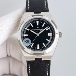 Super Clone Vacheron Constantin Overseas 41mm Black Dial Leather Strap KB Factory