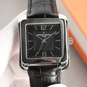 Super Clone Vacheron Constantin Historiques Square 36mm White Dial Steel Case Leather Strap VC+ Factory