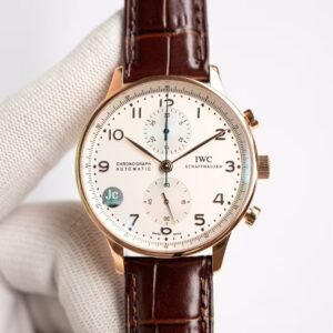 IWC Portuguese Chronograph IW371446 Super Clone Replica Silver Dial · Rose Gold Case · JC Factory · “Portuguese Chronograph Classic”