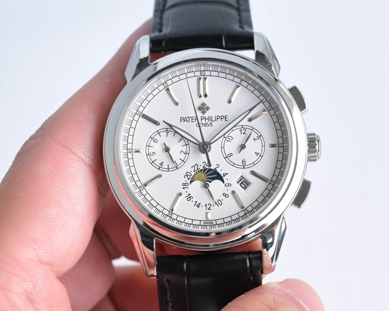 Super Clone Patek Philippe Grand Complications Style 41mm Gold Dial Yellow Gold Case Leather Strap TW Factory - Image 4