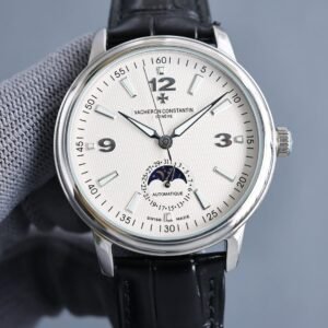 Super Clone Vacheron Constantin Historiques 47101 40mm Off White Dial Steel Case Leather Strap TW Factory