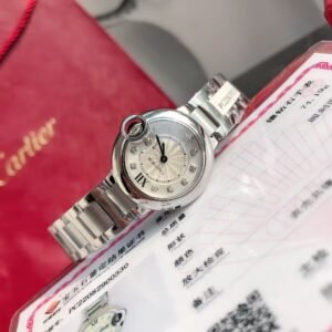 AF Factory Cartier Ballon Bleu Super Clone – 28mm Ladies’ Diamond Index (Model Code: PC22082900330, Silver Steel Edition)