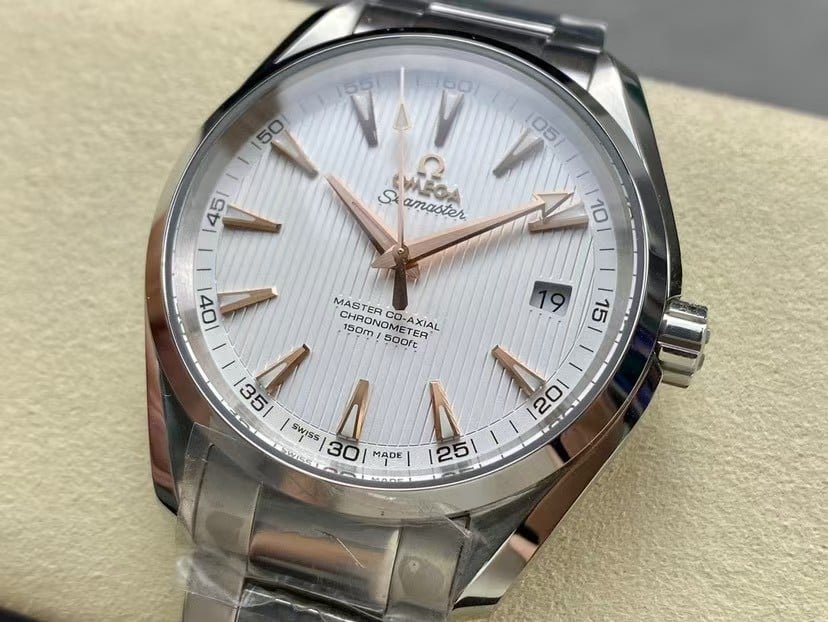 Aqua Terra Super Clone White Dial with Rose-Gold Indexes - Image 8