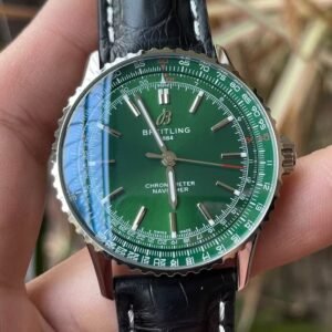 Breitling Navitimer Super Clone – BLS Factory Silver Case Green Dial Edition Replica