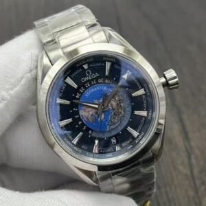 Replica Omega Seamaster Aqua Terra Worldtimer Blue-Gray Dial — VS Factory