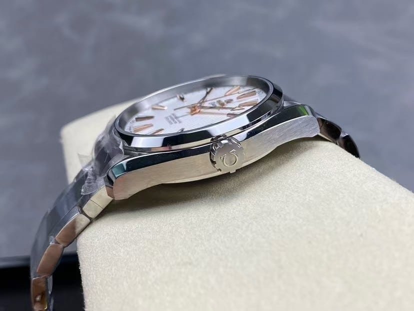 Aqua Terra Super Clone White Dial with Rose-Gold Indexes - Image 4