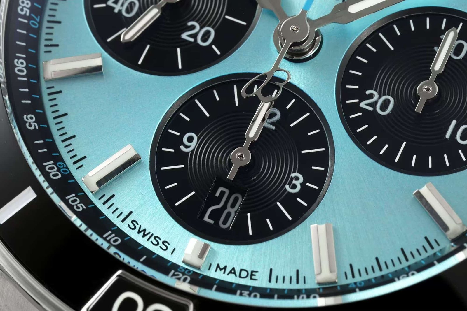 Super Clone Breitling Chronomat 42 Ice Blue Dial Black Subdials Stainless Steel Pilot Bracelet BS Factory - Image 2