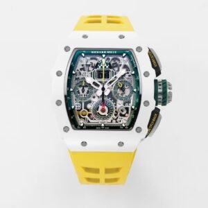 Replica RM 11-03 White Ceramic x Yellow Strap — Modern Power, Mechanical Art