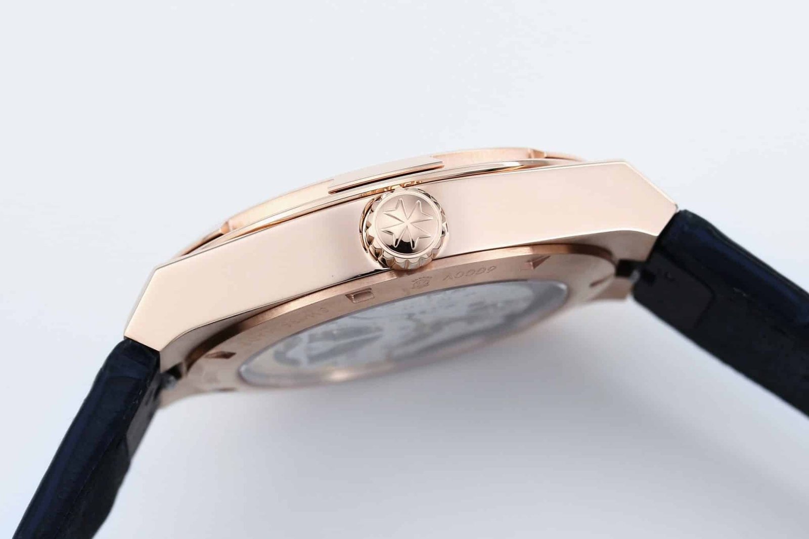 Super Clone Vacheron Constantin Overseas Tourbillon 42.5mm Blue Dial Rose Gold Leather Strap BBS Factory - Image 6