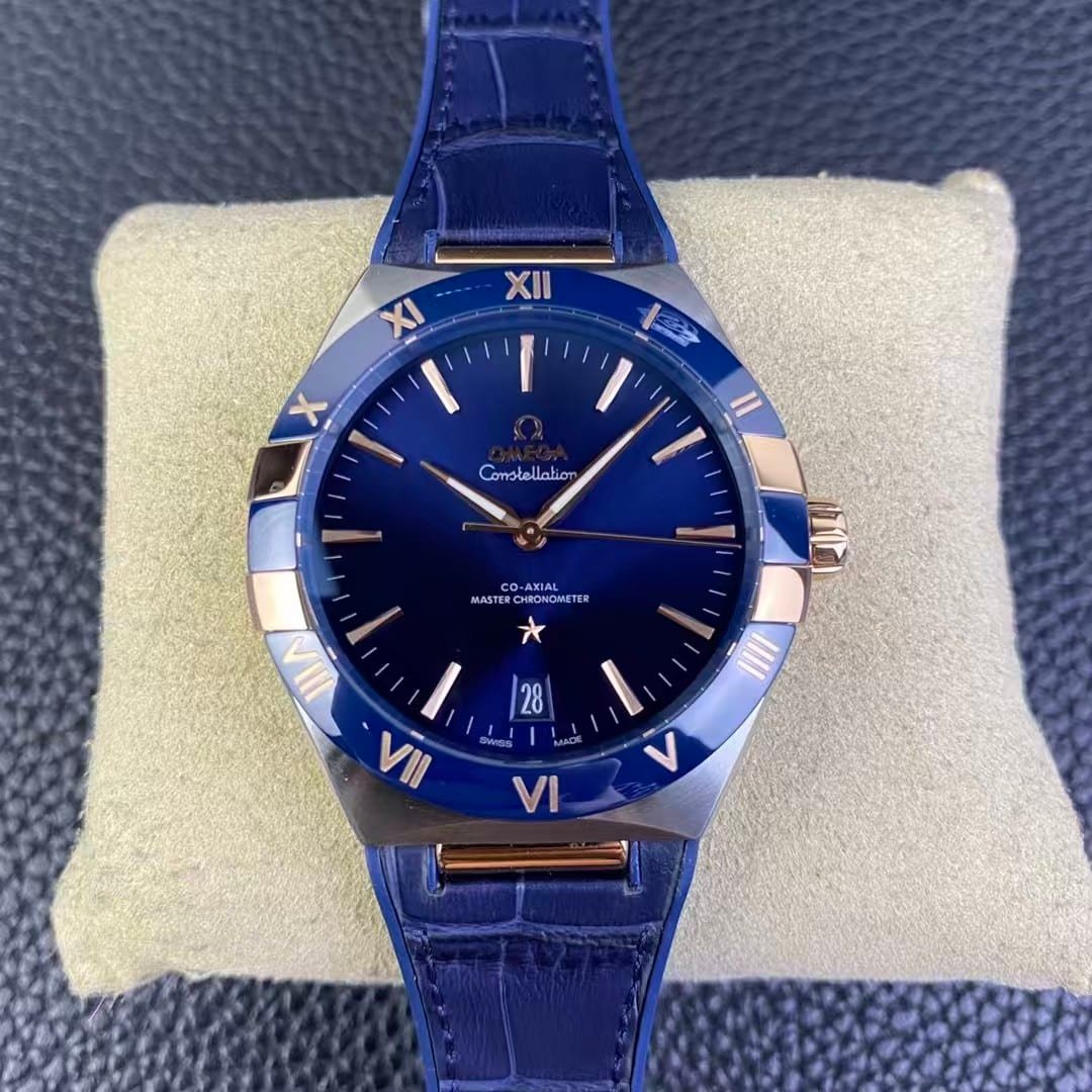 Omega Constellation Co-Axial Master Chronometer 41mm – TW Factory 1:1 Super Clone (Blue Ceramic & Leather Edition) - Image 10