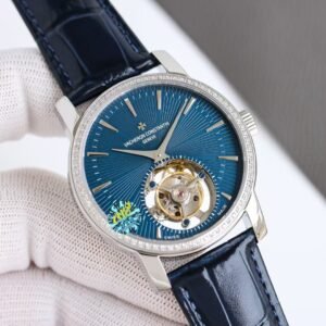 Super Clone Vacheron Constantin Traditionnelle 41mm Green Dial White Gold Case Leather Strap H8 Factory