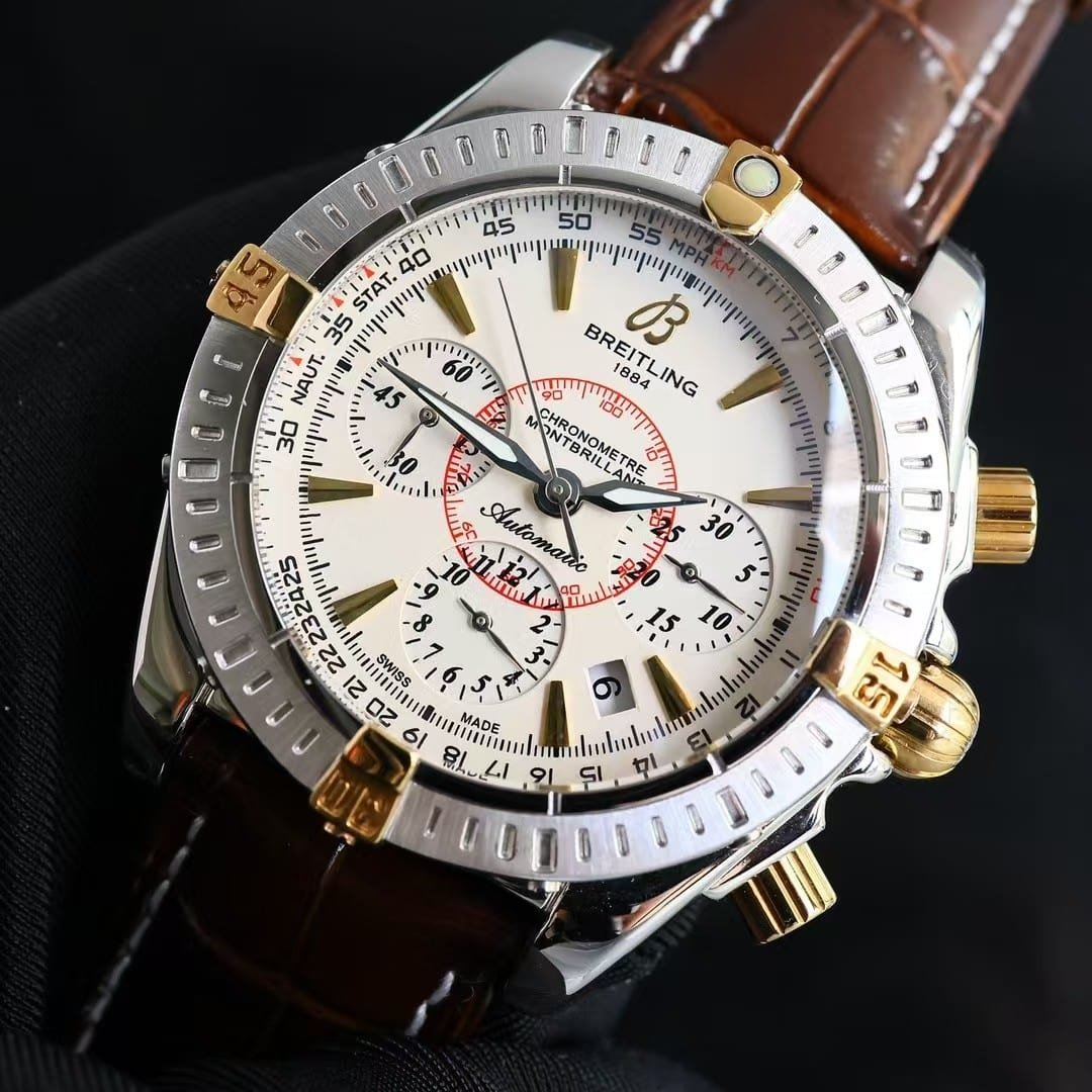 Super Clone Breitling Montbrillant Chronograph Two-Tone Cream Dial BLS Factory - Image 4