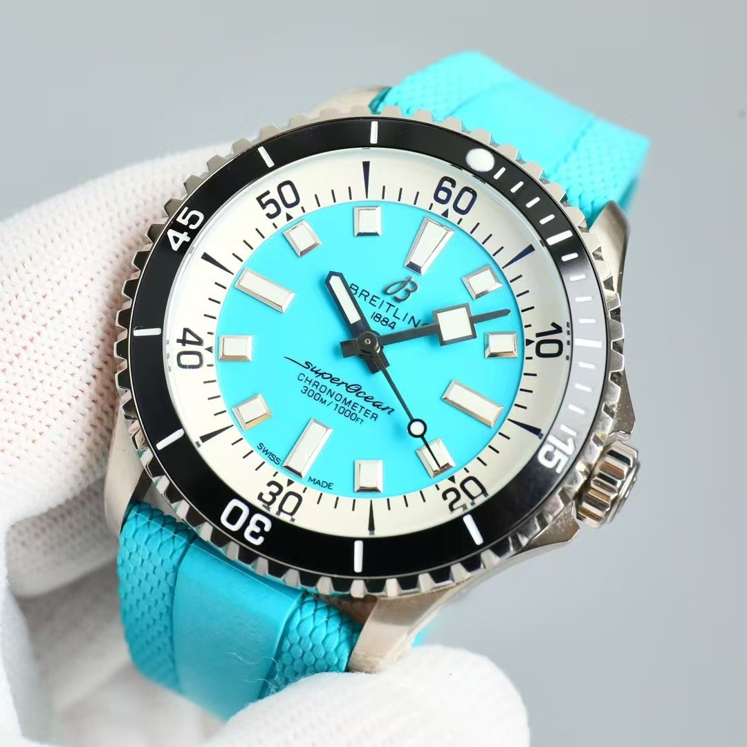 Breitling SuperOcean – Tiffany Blue Tide Edition (China Super Clone · BLS Grade) - Image 5