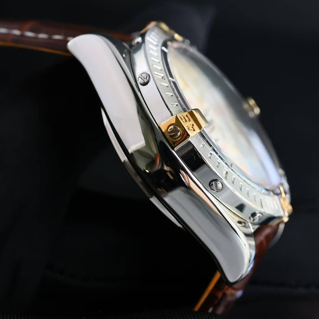 Super Clone Breitling Montbrillant Chronograph Two-Tone Cream Dial BLS Factory - Image 8