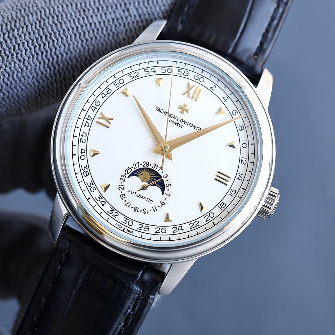 Super Clone Vacheron Constantin Historiques 47101 40mm White Dial Steel Case Leather Strap TW Factory - Image 5