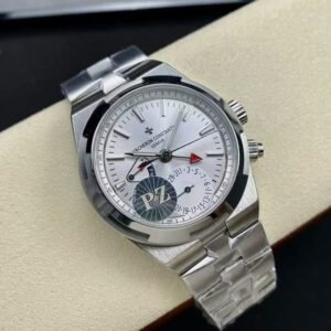 Super Clone Vacheron Constantin Overseas Dual Time 7900V/110A-B333 Silver Dial Stainless Steel PZ Factory