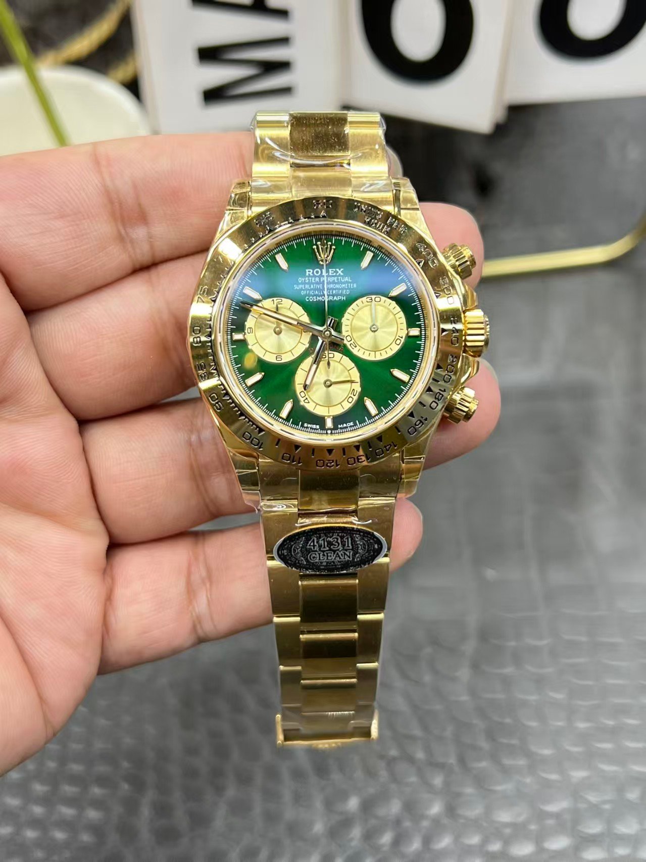 Clean Factory 4131 Super Clone Gold Daytona with Green Dial (China) - Image 2
