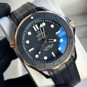 Replica Omega Seamaster Diver 300M Black & Sedna Gold