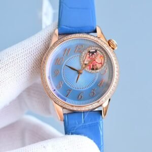 YMS Factory Super Clone Vacheron Constantin Égérie Moon Phase Blue Dial Nezha Edition Ref. 8005F/000R-B958 Replica