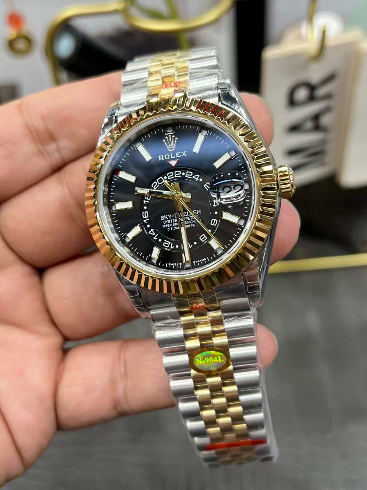 Rolex Sky-Dweller 326933 Black Dial — Clean Factory 1:1 Two-Tone Super Clone - Image 10