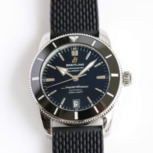 Super Clone Breitling Superocean Heritage II Black Dial Black Bezel Rubber Strap BLS Factory China Replica Edition