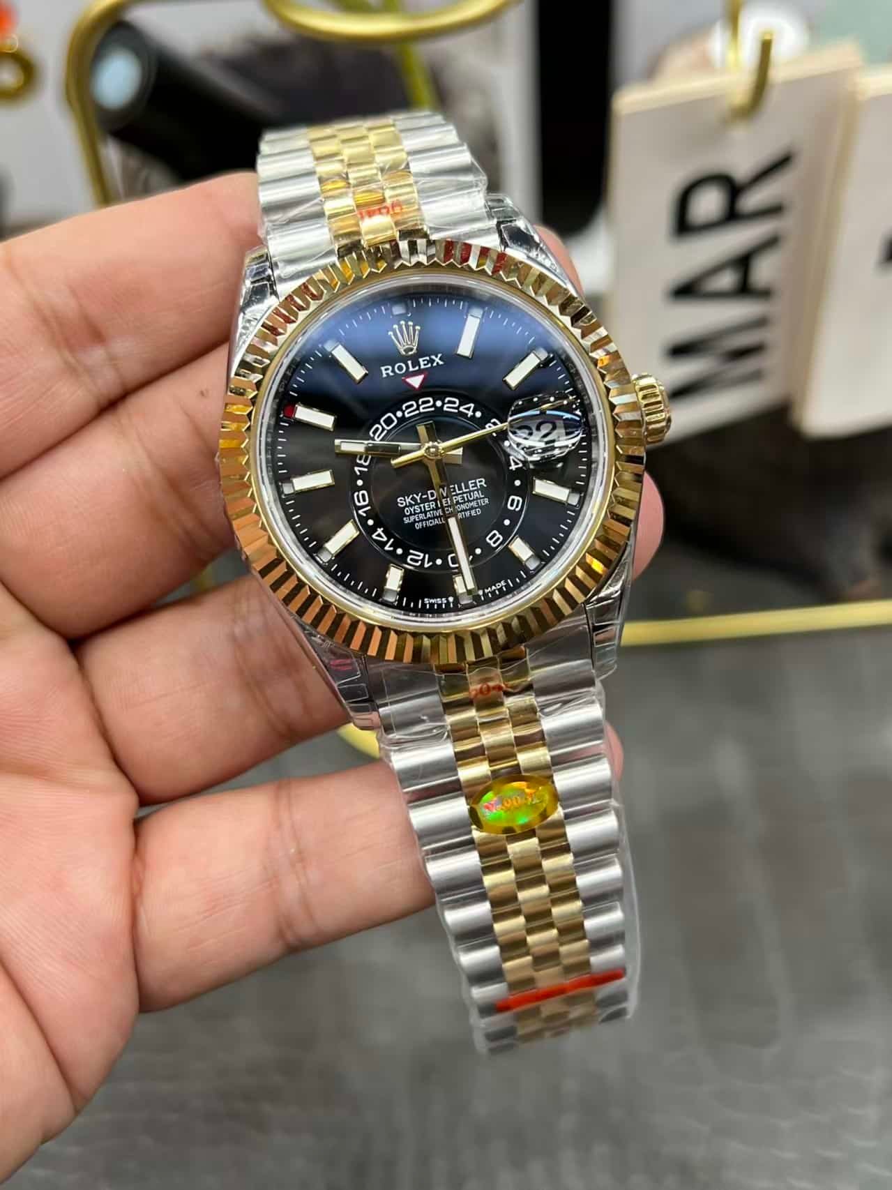 Rolex Sky-Dweller 326933 Black Dial — Clean Factory 1:1 Two-Tone Super Clone - Image 8