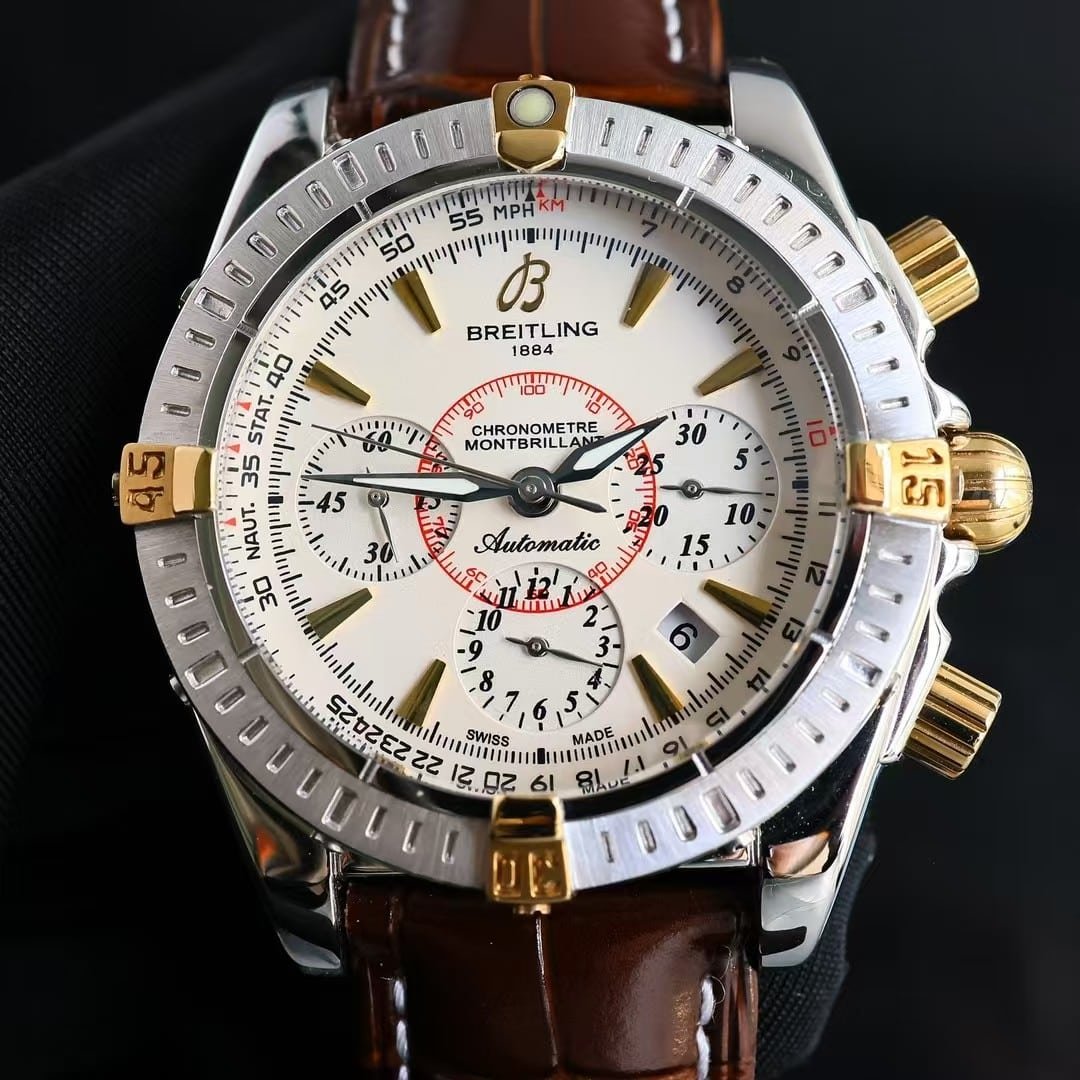 Super Clone Breitling Montbrillant Chronograph Two-Tone Cream Dial BLS Factory - Image 3