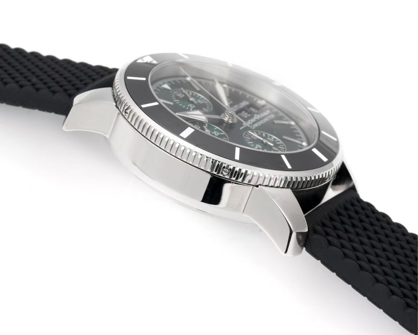 Super Clone Breitling Superocean Heritage II Chronograph 44 Green Dial Black Bezel Rubber Strap BLS Factory China Replica Edition - Image 8