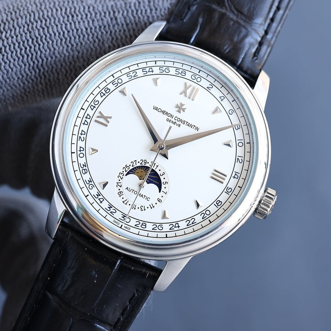 Super Clone Vacheron Constantin Historiques 47101 40mm White Dial Steel Case Leather Strap TW Factory - Image 3