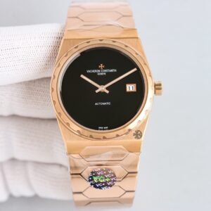 Super Clone Vacheron Constantin Historiques 222 37mm Black Dial Rose Gold Case Integrated Bracelet VC+ Factory