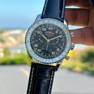 Breitling Navitimer Super Clone by TF Factory — Steel Case, Blue Dial, Italian Leather Strap