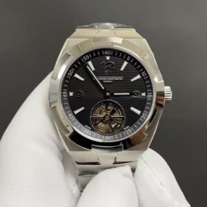 Super Clone Vacheron Constantin Overseas 41mm Silver Dial Rose Gold Stainless Steel Integrated Bracelet BBS Factory