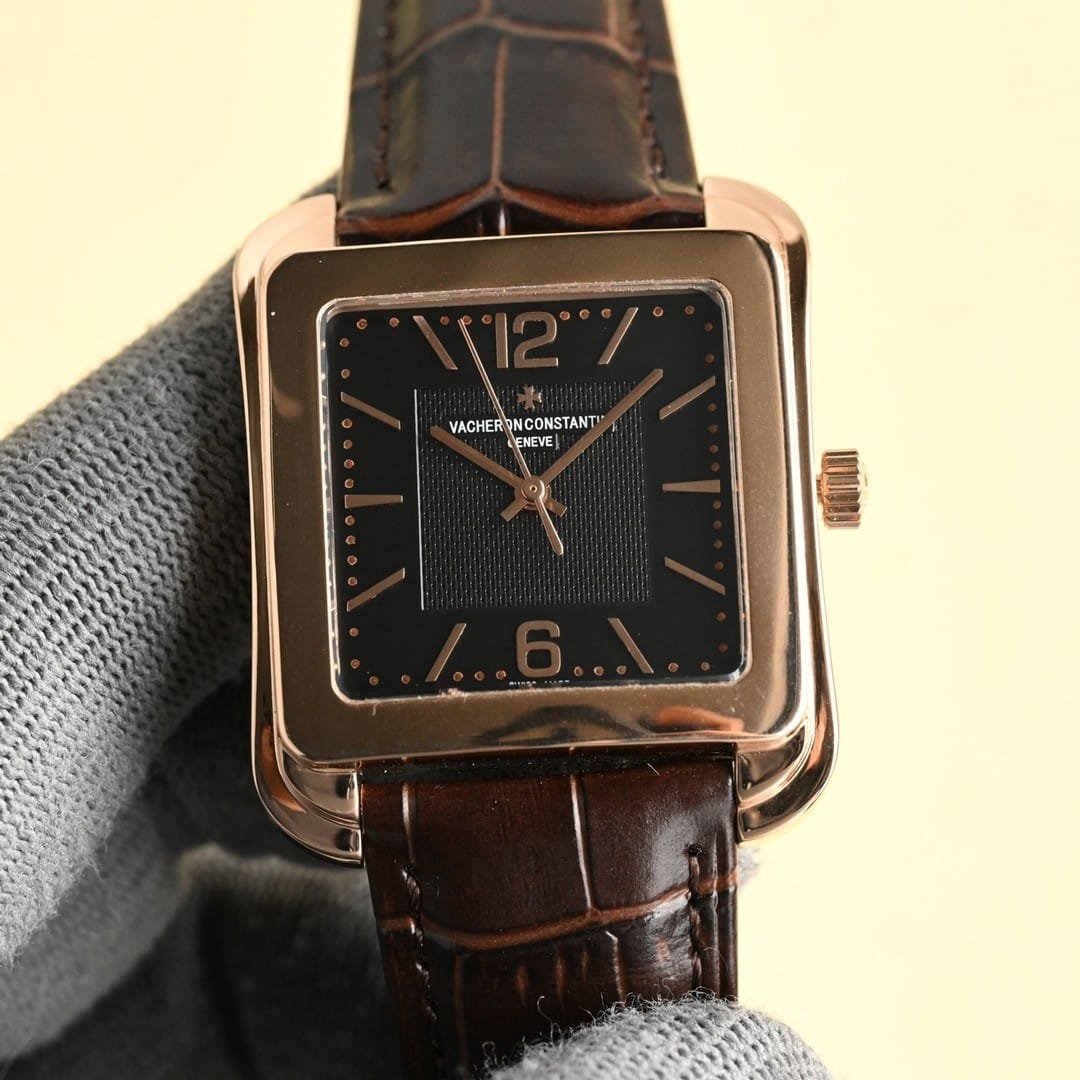 Super Clone Vacheron Constantin Historiques 1921 Square 36mm White Dial Rose Gold Case Leather Strap VC Factory - Image 3