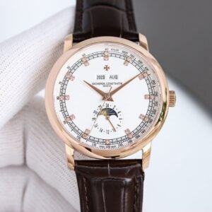 Super Clone Vacheron Constantin Historiques 3110V/000R-B426 40mm White Dial Rose Gold Case Leather Strap TW Factory
