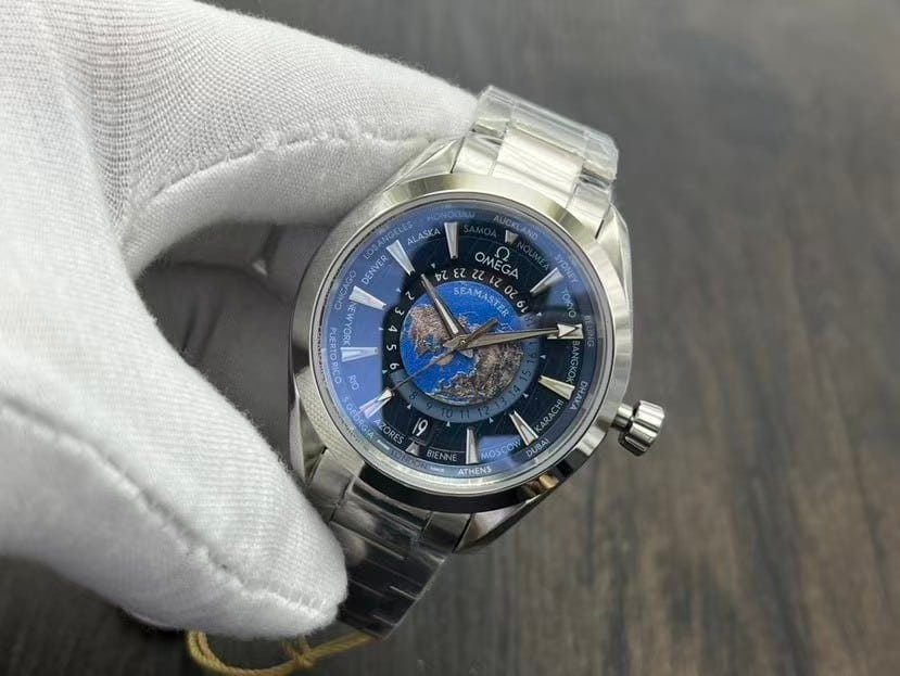 Replica Omega Seamaster Aqua Terra Worldtimer Blue-Gray Dial — VS Factory - Image 8