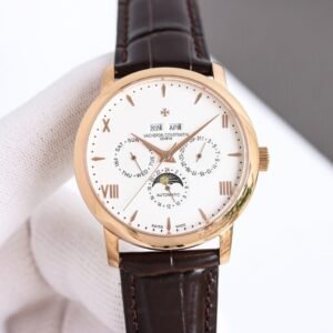 Super Clone Vacheron Constantin Historiques 3100V/000R-B422 40mm Off White Dial Rose Gold Case Leather Strap TW Factory
