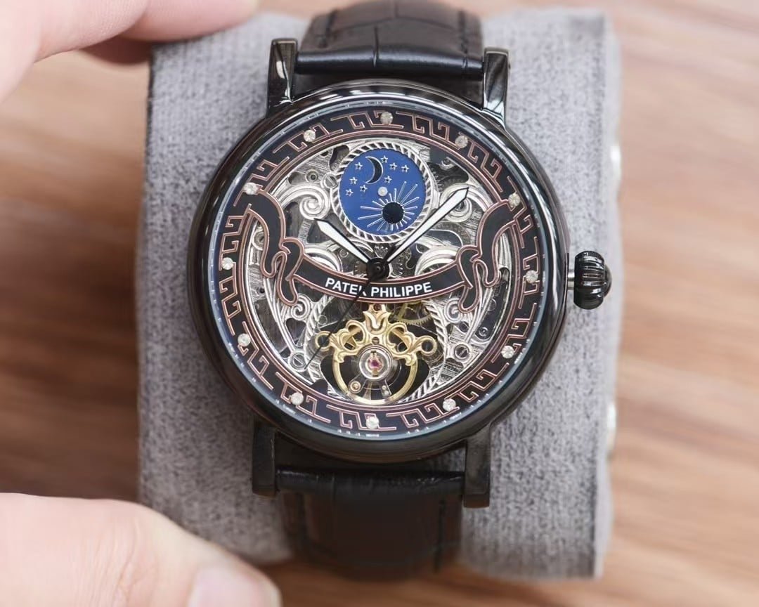 Replica Patek Philippe Skeleton Moonphase Tourbillon - Image 5