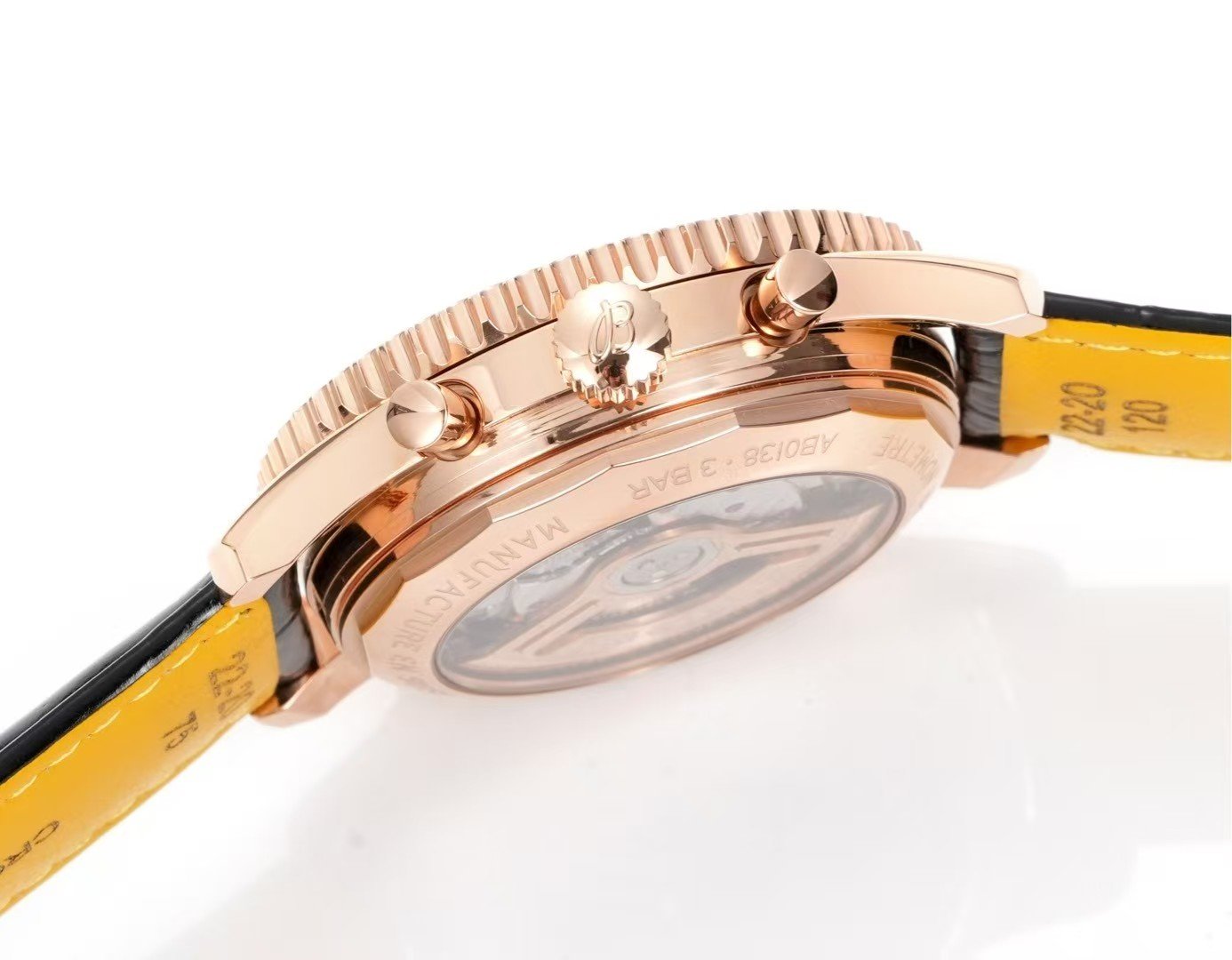 Breitling Navitimer Super Clone by BLS Factory — Rose-Gold Case, Green Dial, Black Leather Strap - Image 7