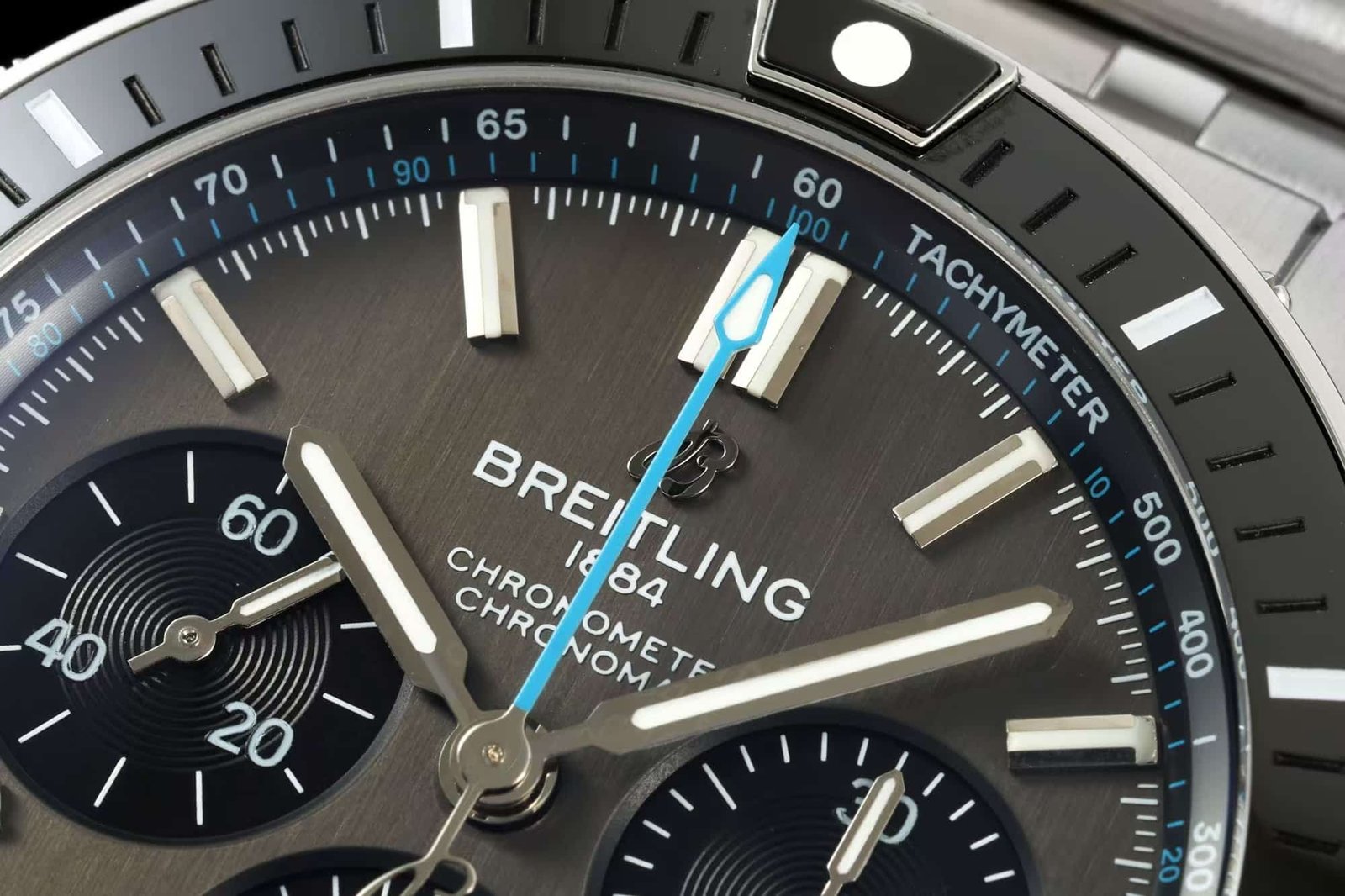 Super Clone Breitling Chronomat 42 Slate Grey Dial Black Subdials Stainless Steel Pilot Bracelet BLS Factory - Image 3