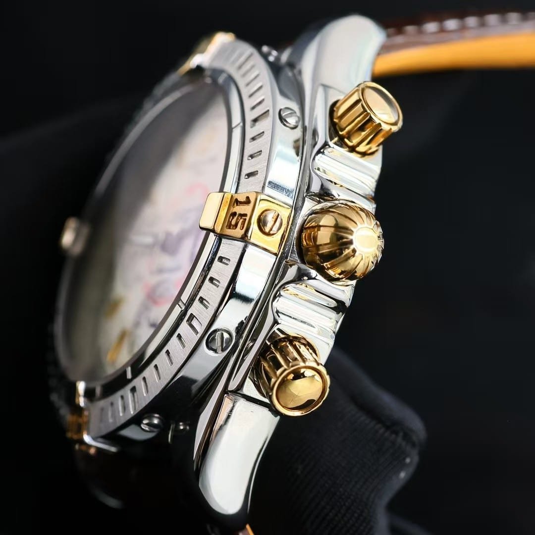 Super Clone Breitling Montbrillant Chronograph Two-Tone Cream Dial BLS Factory - Image 7